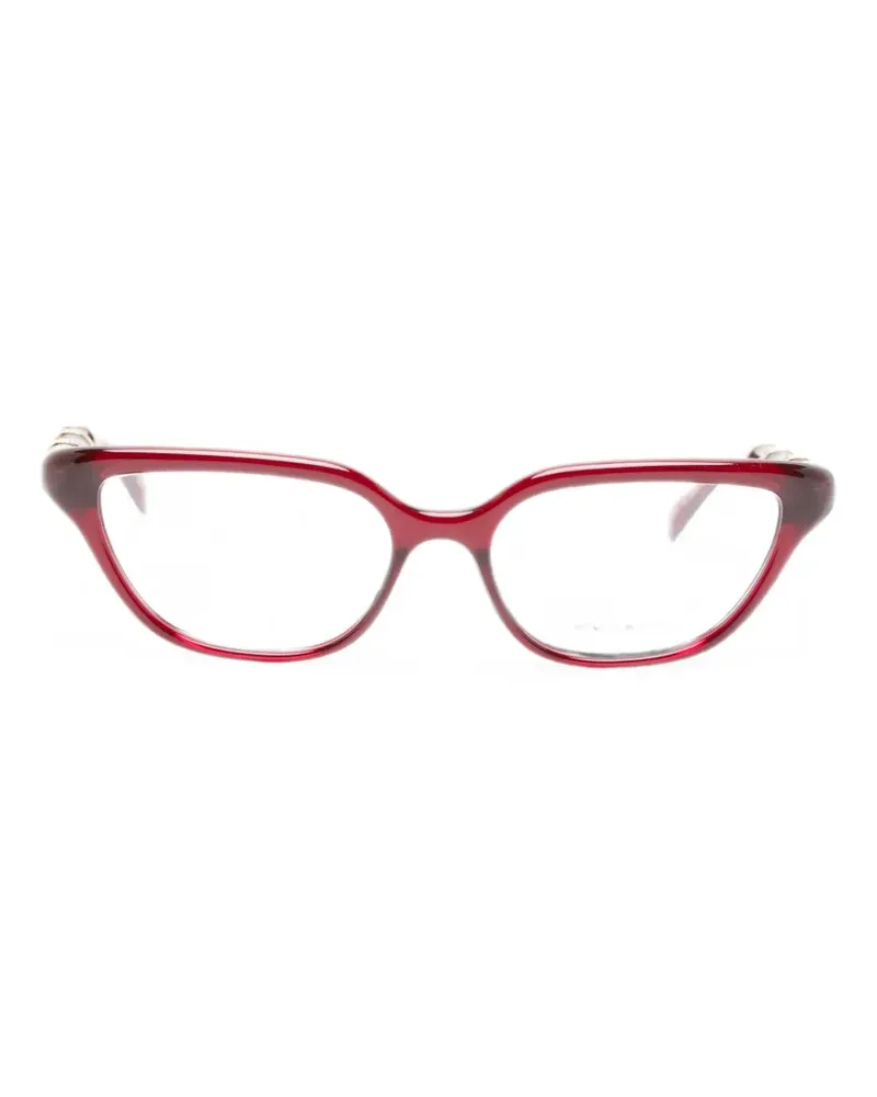 Gucci Brille im Bambus-Design - Rot Rot