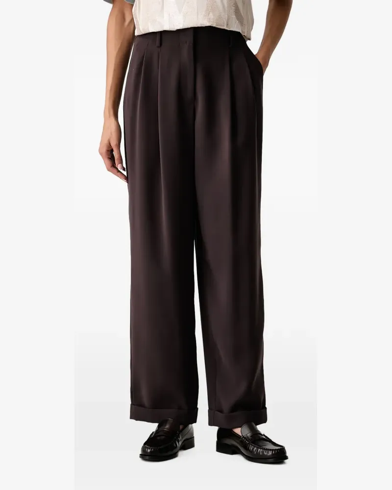 Armani Exchange Plissierte Hose mit Umschlag - Braun Braun