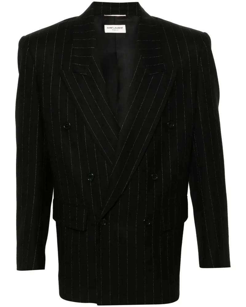 Saint Laurent Doppelreihiges Sakko - Schwarz Schwarz
