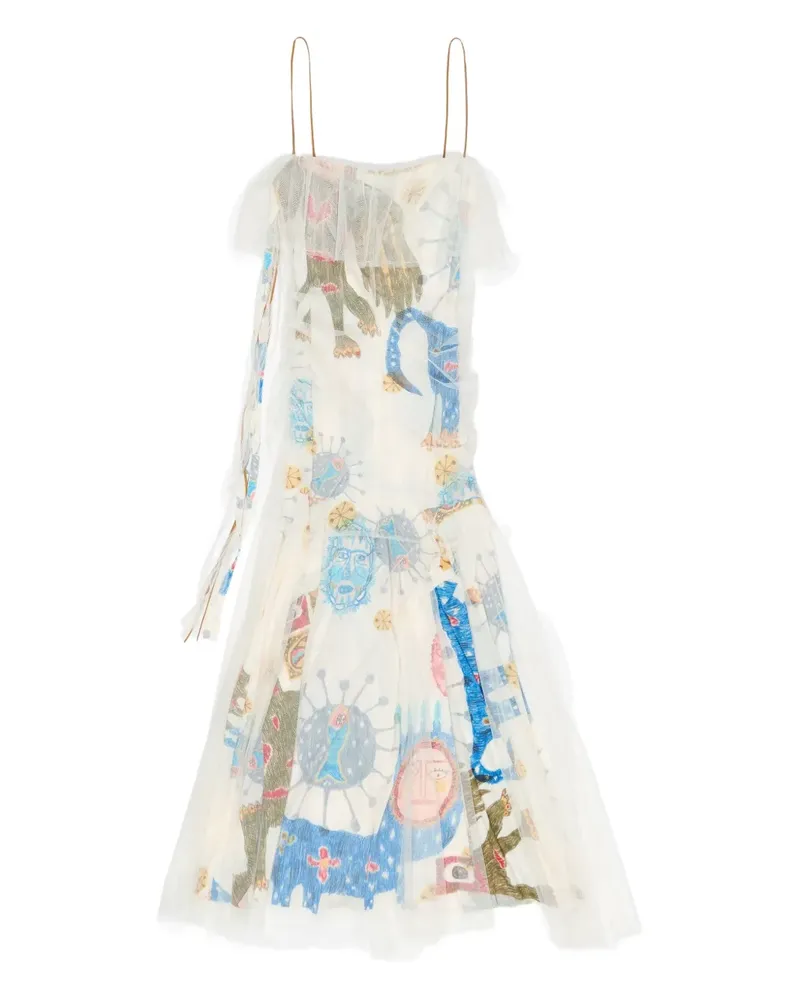 BIMBA Y LOLA Gerüschtes Kleid im Maskenstil - Weiß Weiß