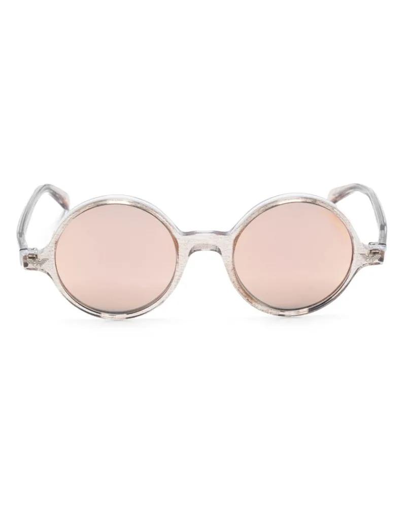 Emporio Armani Sonnenbrille mit rundem Gestell Braun