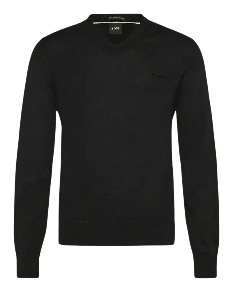 HUGO BOSS Pullover mit V-Ausschnitt - Schwarz Schwarz