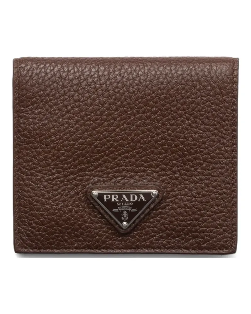 Prada Kartenetui mit Logo-Schild - Braun Braun