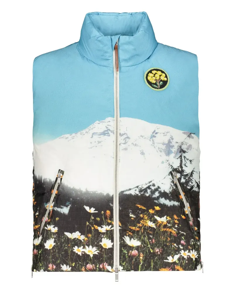 Jil Sander Weste mit Print - Blau Blau