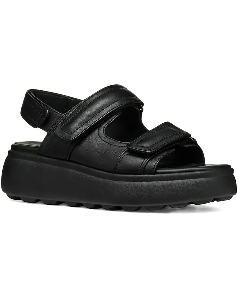 Geox Plateau-Sandalen mit doppeltem Riemen - Schwarz Schwarz