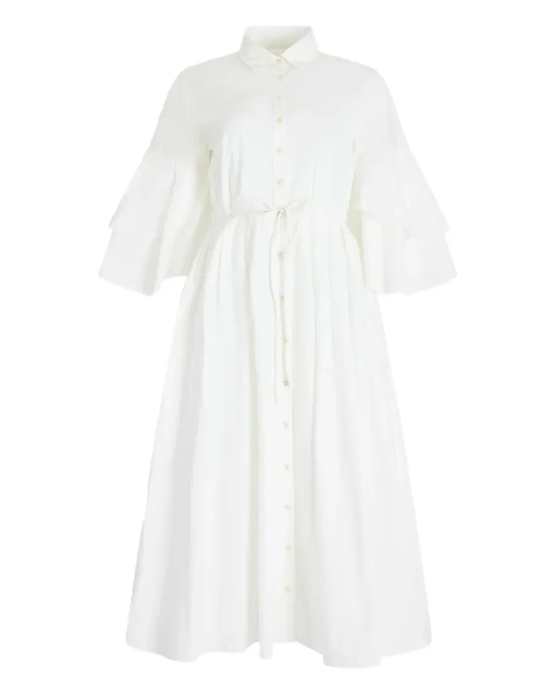 Rosie Assoulin Fiesta Hemd-Midikleid - Weiß Weiß