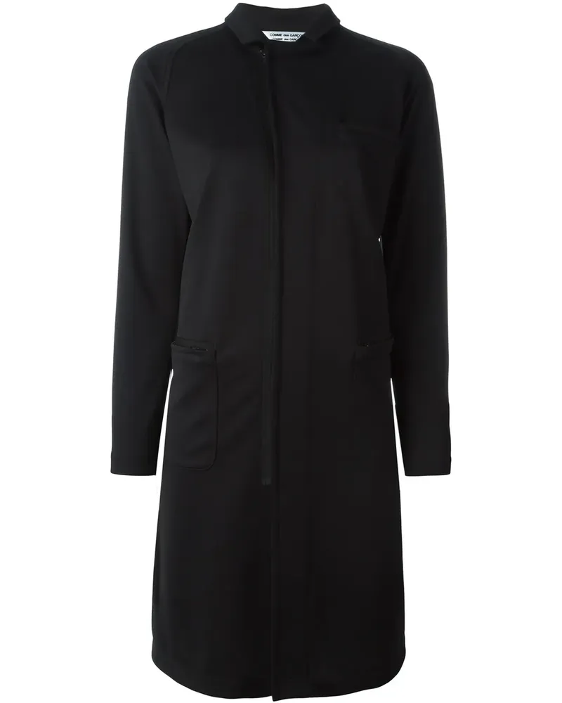 Comme des Garçons Knielanger Jersey-Mantel - Schwarz Schwarz