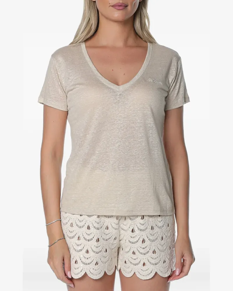 MC2 Saint Barth Eloise embroidered T-shirt - Nude Nude