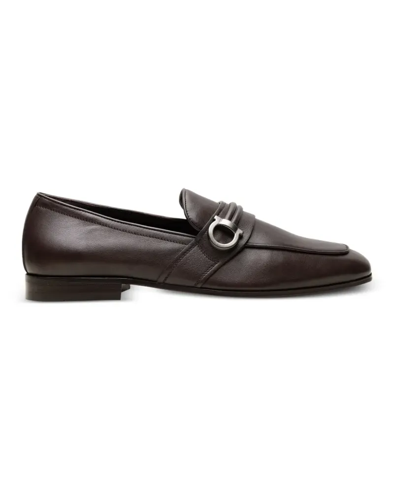 Ferragamo Gancini leather loafers - Braun Braun