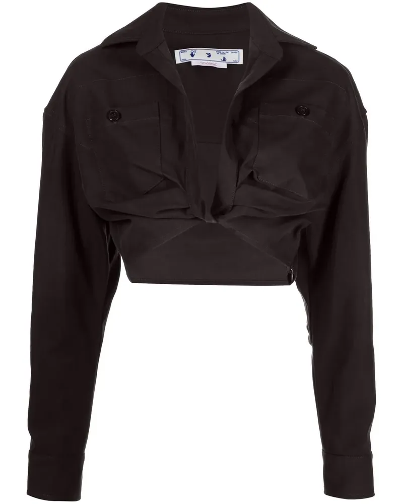 OFF-WHITE Cropped-T-Shirt mit verdrehtem Detail - Grau Grau