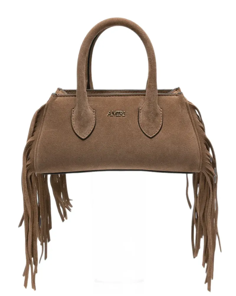Amiri micro fringed suede tote bag - Braun Braun