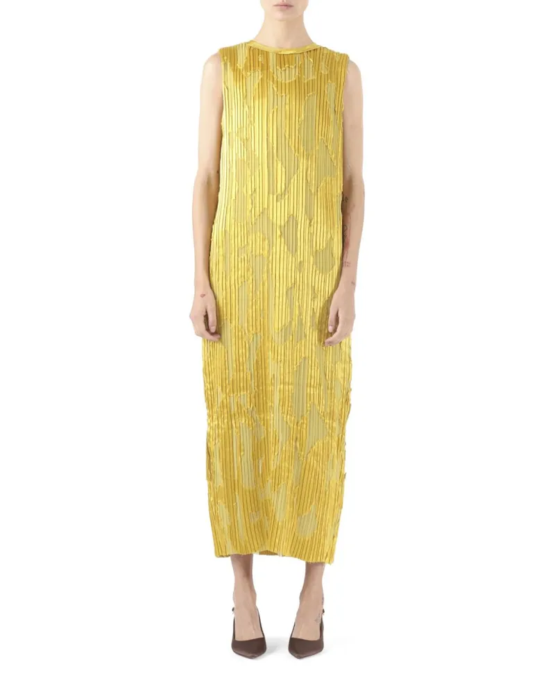 Jason Wu Midikleid mit Falten - Gelb Gelb