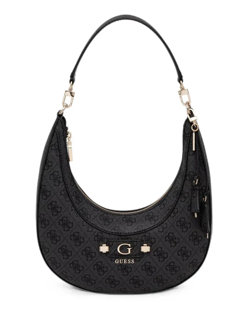 Guess Lindsey monogram-print curved tote bag - Schwarz Schwarz