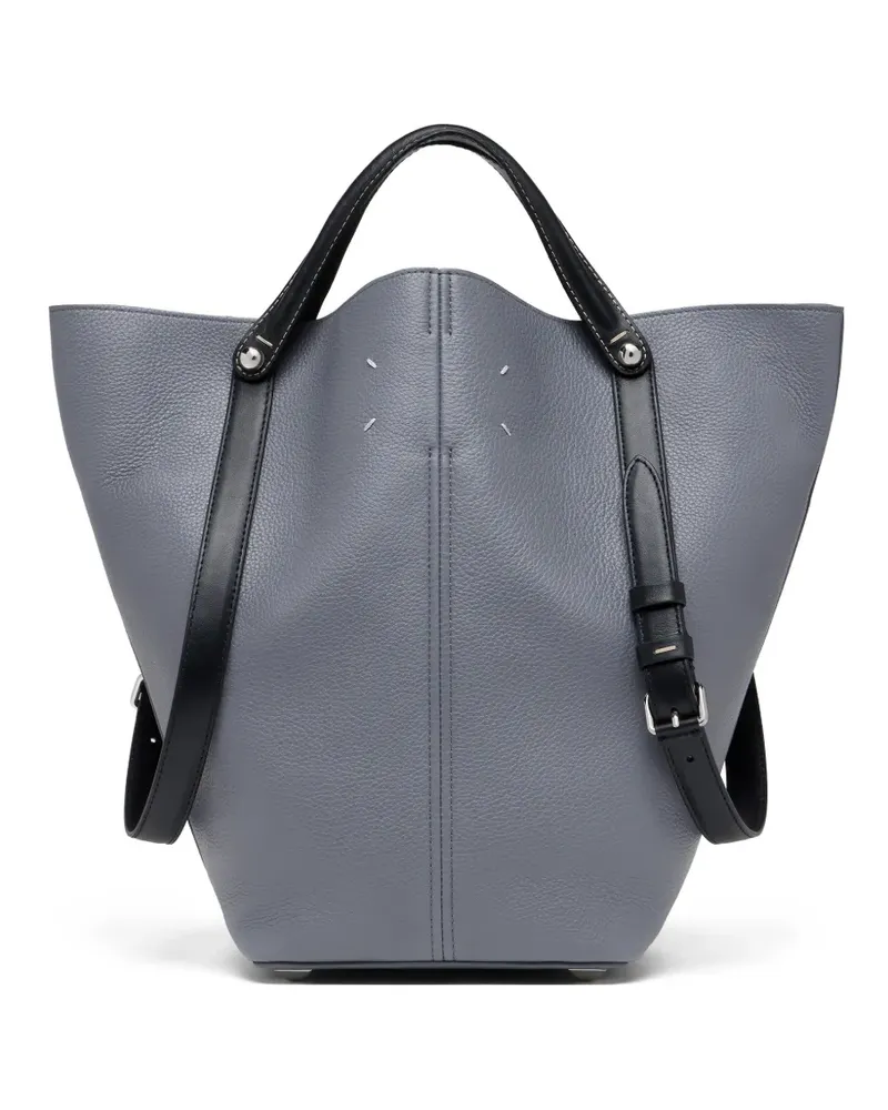 Maison Margiela Dress-age pebbled leather tote bag - Grau Grau