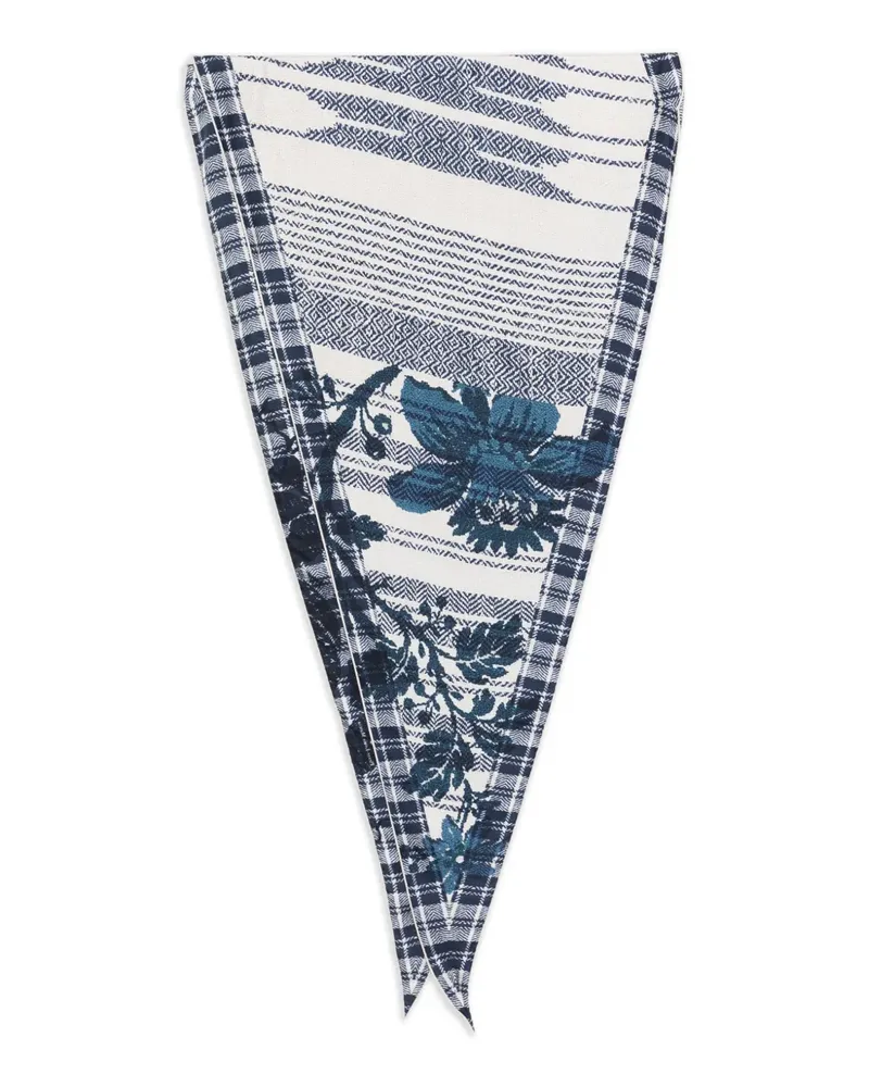 Pierre-Louis Mascia Aloeuw floral print scarf - Blau Blau