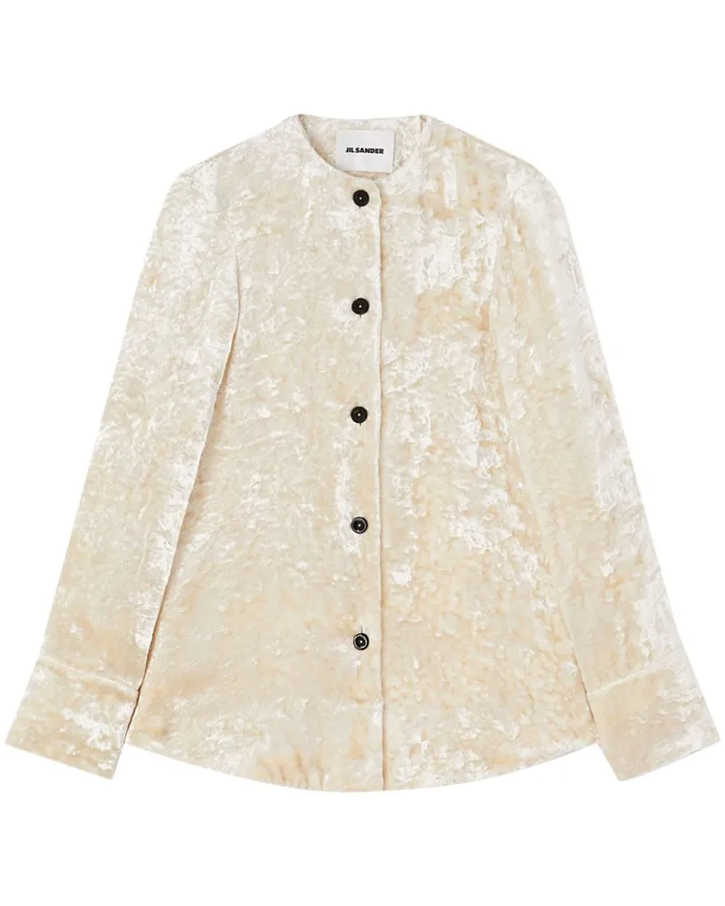 Jil Sander Oberteil aus Knittersamt - Nude Nude