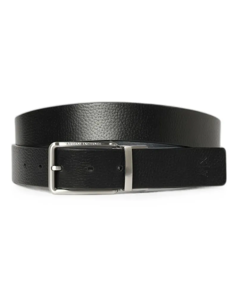 Armani Exchange reversible leather belt - Schwarz Schwarz