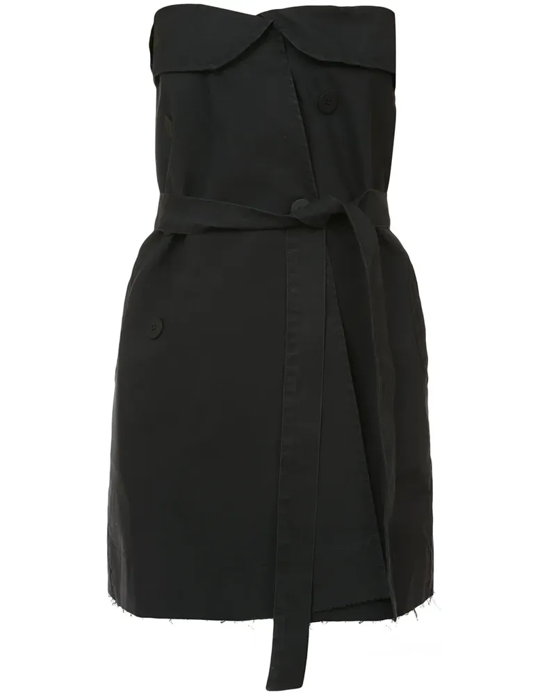 Unravel Schulterfreies Minikleid mit Gürtel - Schwarz Schwarz