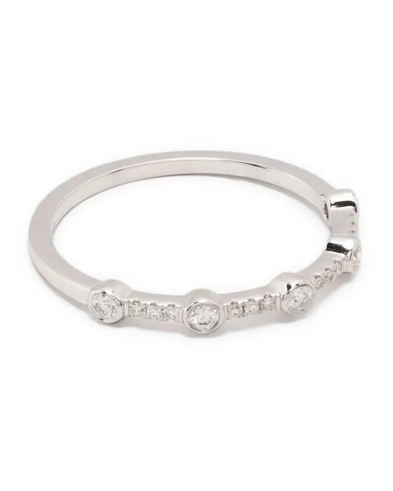 EF Collection 14kt Weißgoldring mit Diamanten - Silber Silber