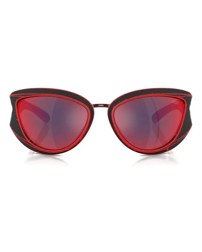 Diesel cat-eye cut-out sunglasses - Schwarz Schwarz