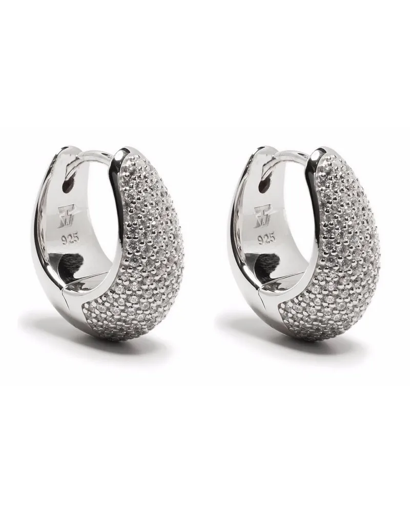 Tom Wood Ice Hoop Creolen mit Pavé-Schmucksteinen - Silber Silber
