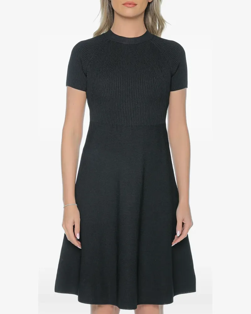 Armani Exchange ribbed-knit short-sleeve midi dress - Schwarz Schwarz