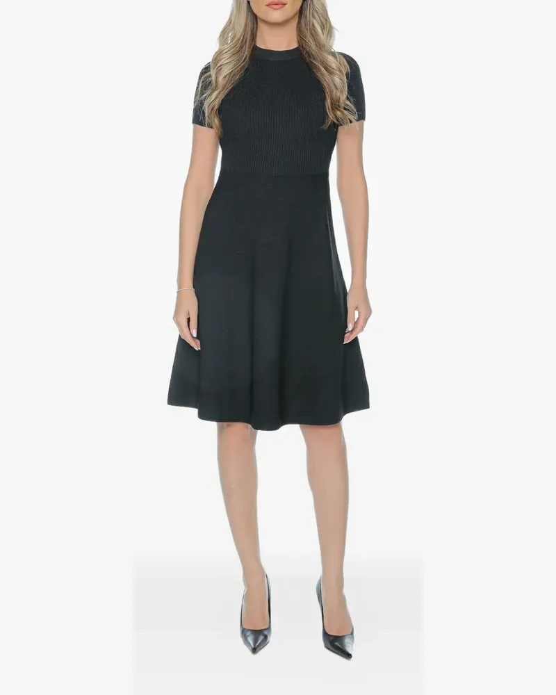 Armani Exchange ribbed-knit short-sleeve midi dress - Schwarz Schwarz