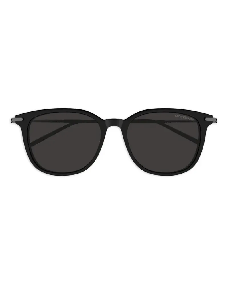 Montblanc Sonnenbrille mit rundem Gestell - Schwarz Schwarz
