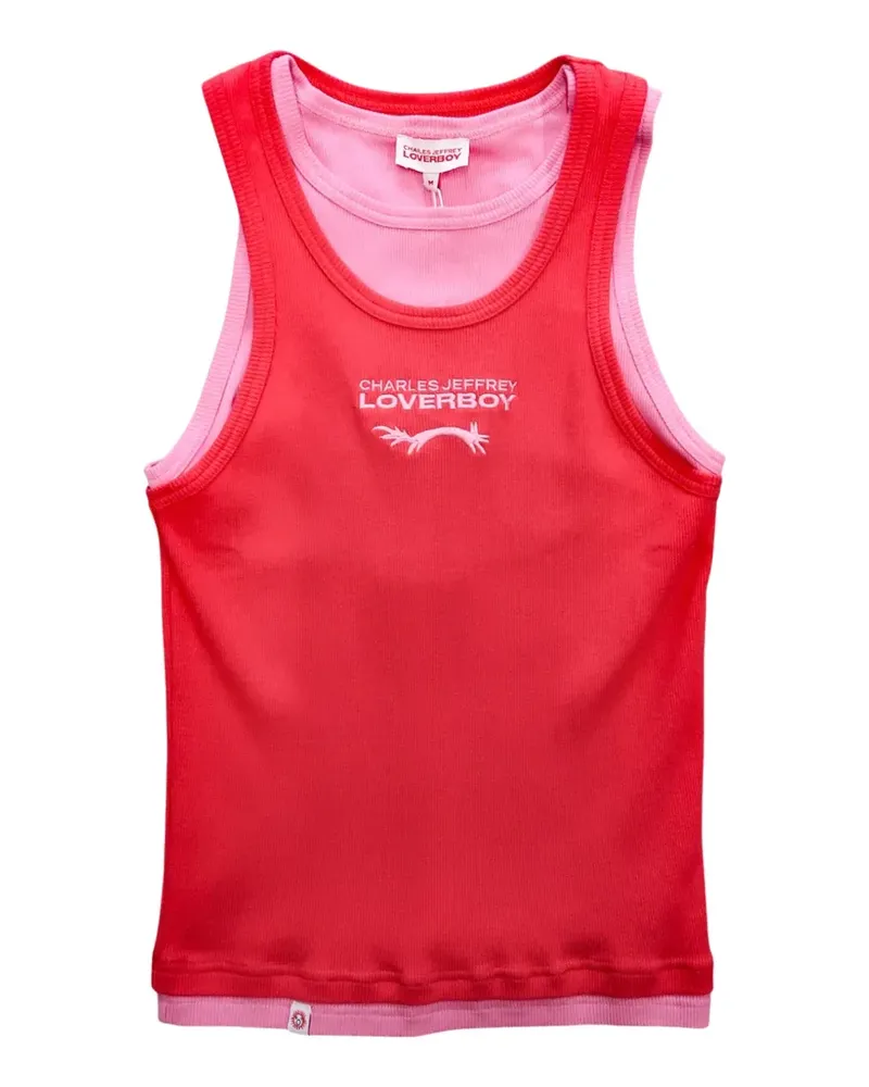 Charles Jeffrey Loverboy logo-embroidered layered-effect vest - Rot Rot