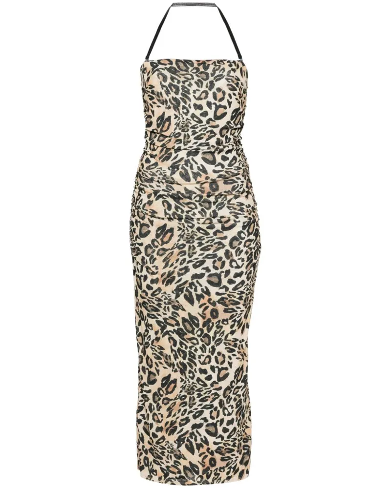 Nanushka Eliz Midikleid mit Leoparden-Print - Nude Nude
