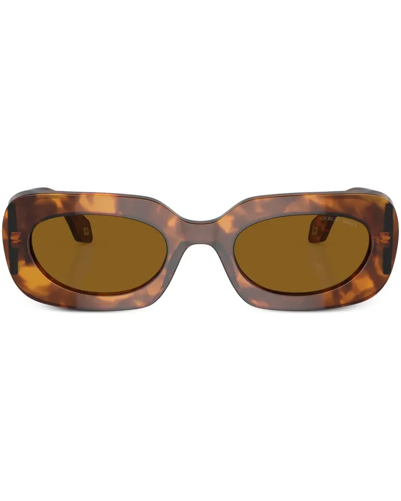 Giorgio Armani Eckige Sonnenbrille in Schildpattoptik - Rot Rot