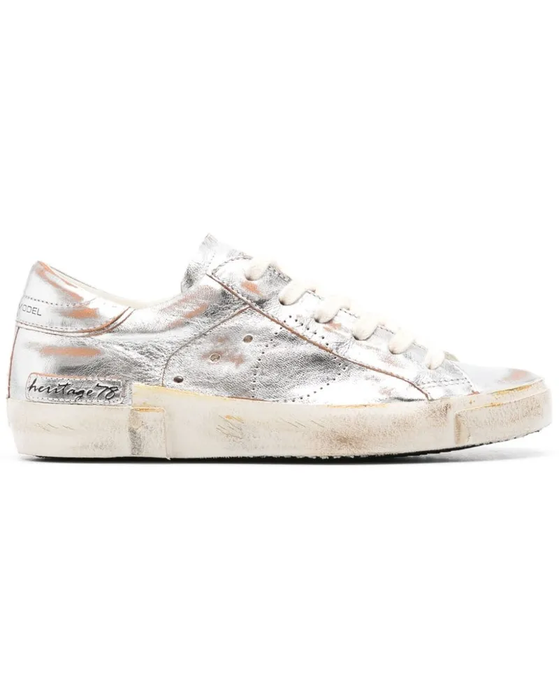 Philippe Model Prsx Sneakers aus Leder - Silber Silber