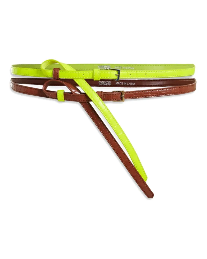 Essentiel Gürtel mit silberfarbener Schnalle - Gelb Gelb