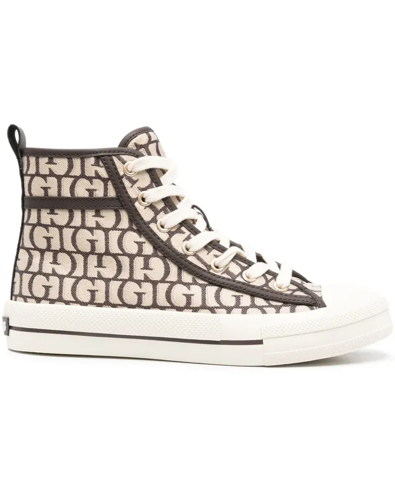 Guess High-Top-Sneakers mit Logo-Print - Braun Braun