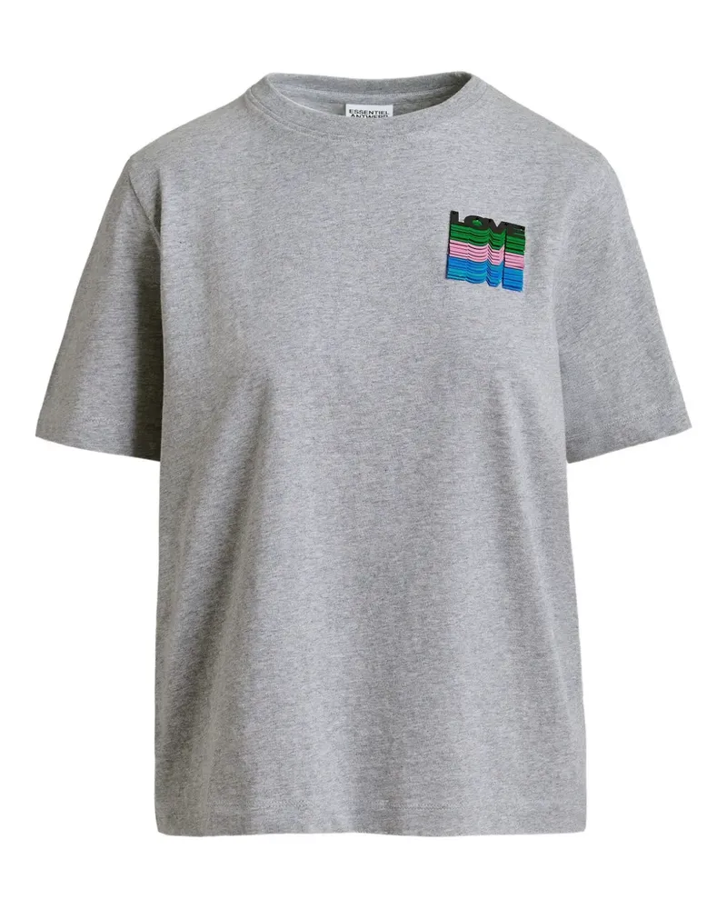 Essentiel T-Shirt mit Logo - Grau Grau