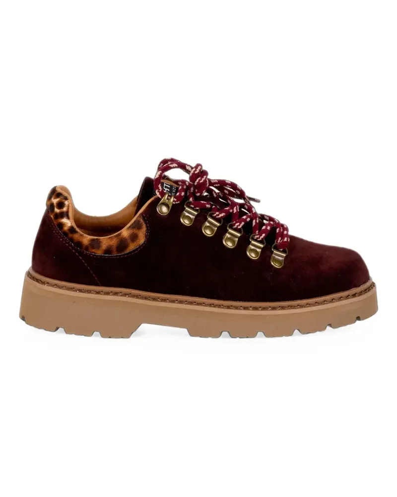 Stokton Bravon Samtschuhe mit Einsätzen und Leopardenprint - Rot Rot