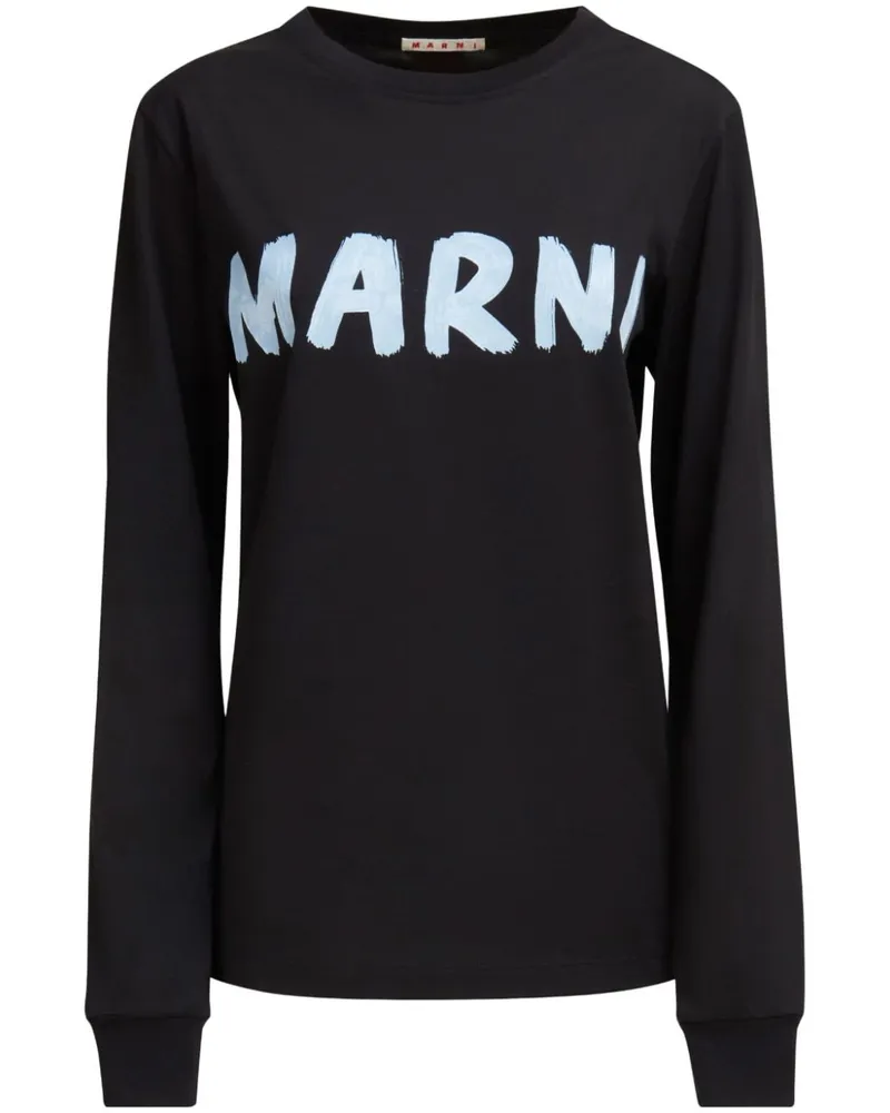 Marni Sweatshirt mit Logo-Print Schwarz