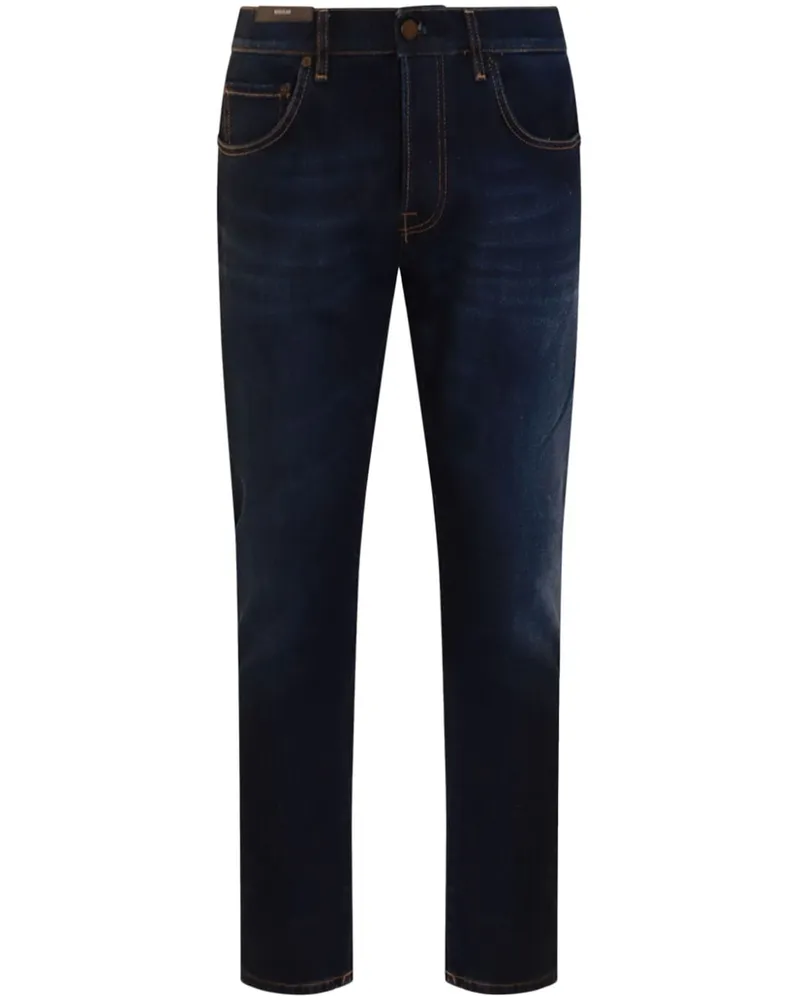 PT TORINO Tapered-Jeans mit Logo-Patch - Blau Blau