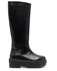 Gia Borghini Kniehohe Plateau-Stiefel Schwarz