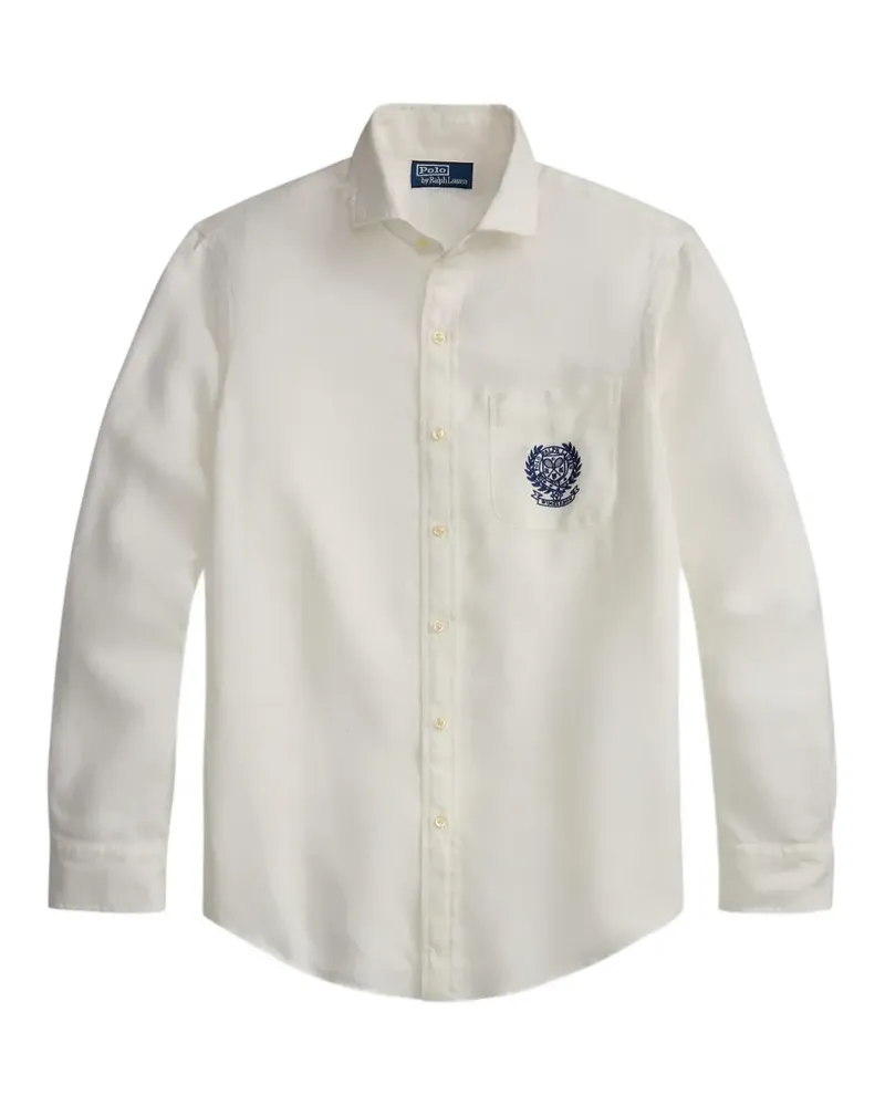 Ralph Lauren x Wimbledon 2026 Leinenhemd mit Stickerei - Weiß Weiß