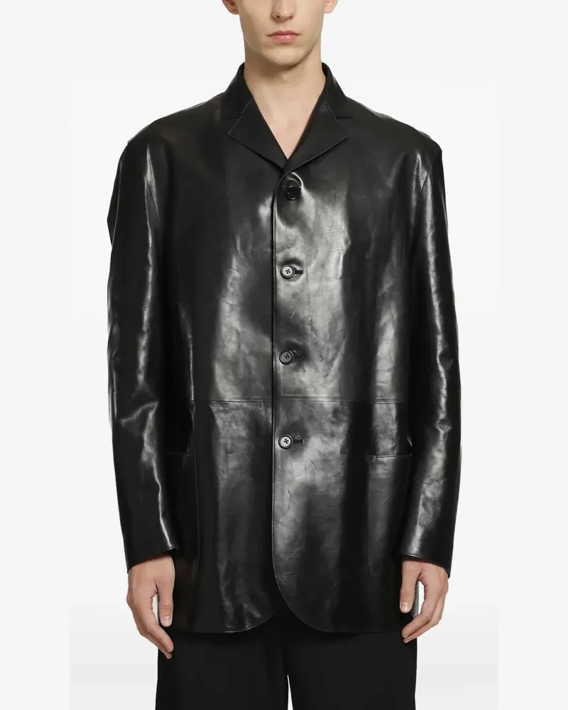 Jil Sander button-up leather jacket - Schwarz Schwarz
