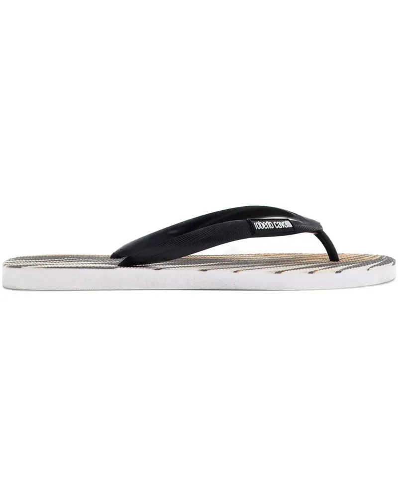 Roberto Cavalli Ray Of Gold print flip-flops - Schwarz Schwarz