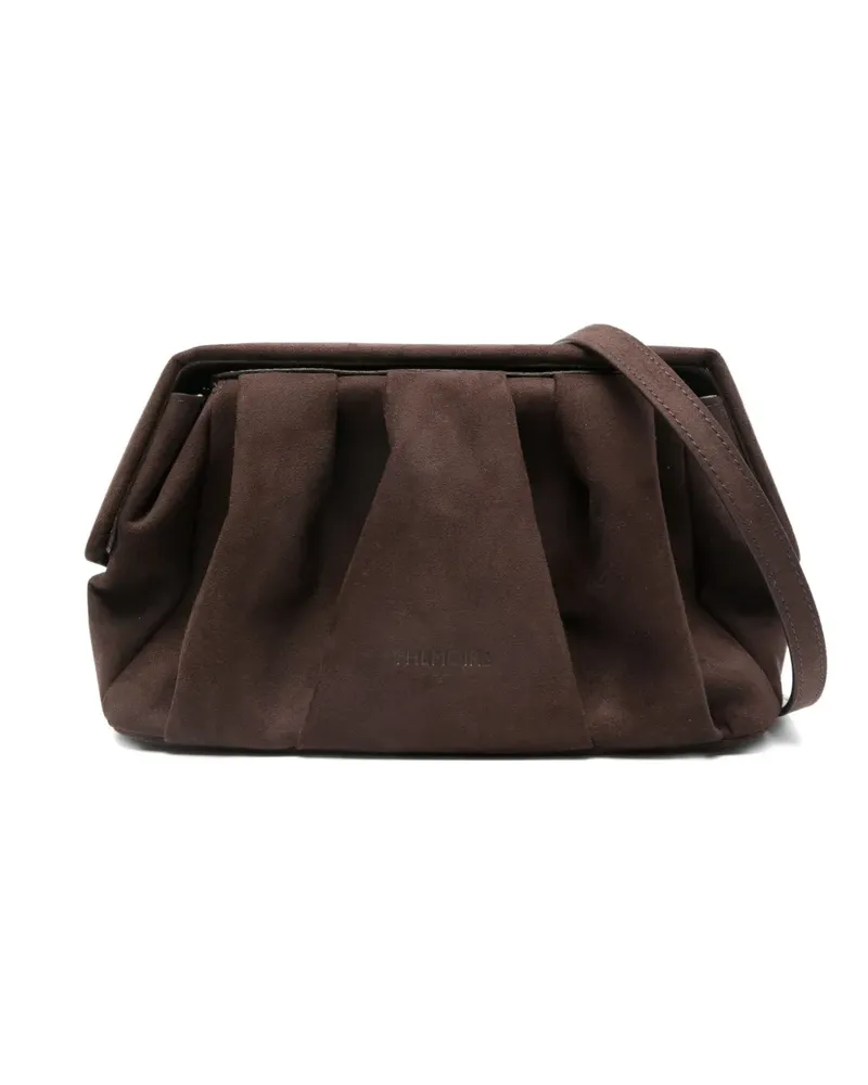 THEMOIRÈ Geraffte Clutch - Braun Braun