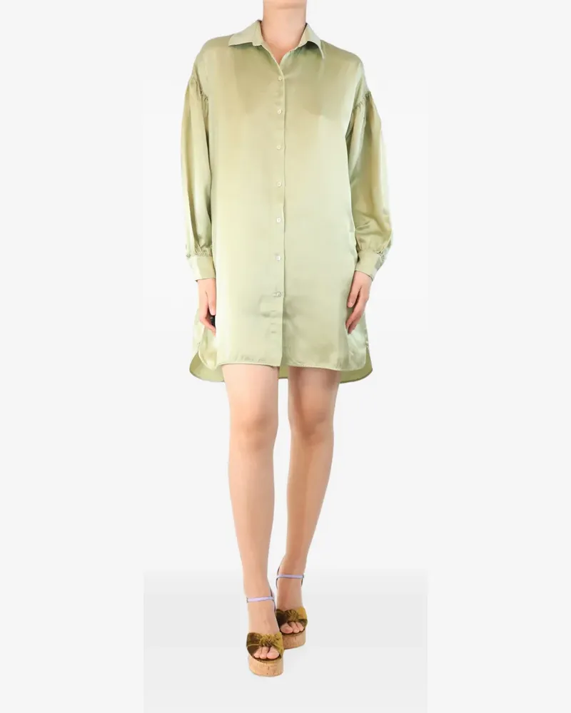 Olivia von Halle puff-sleeve shirt mini dress - Grün Grün