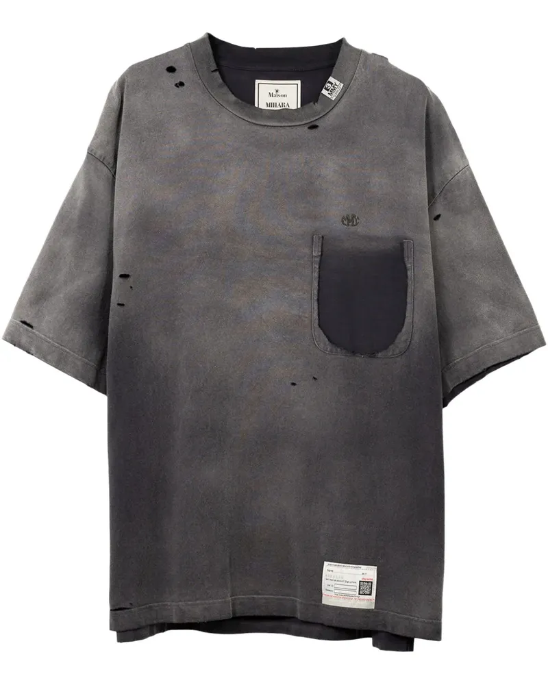 MIHARAYASUHIRO T-Shirt im Distressed-Look - Schwarz Schwarz