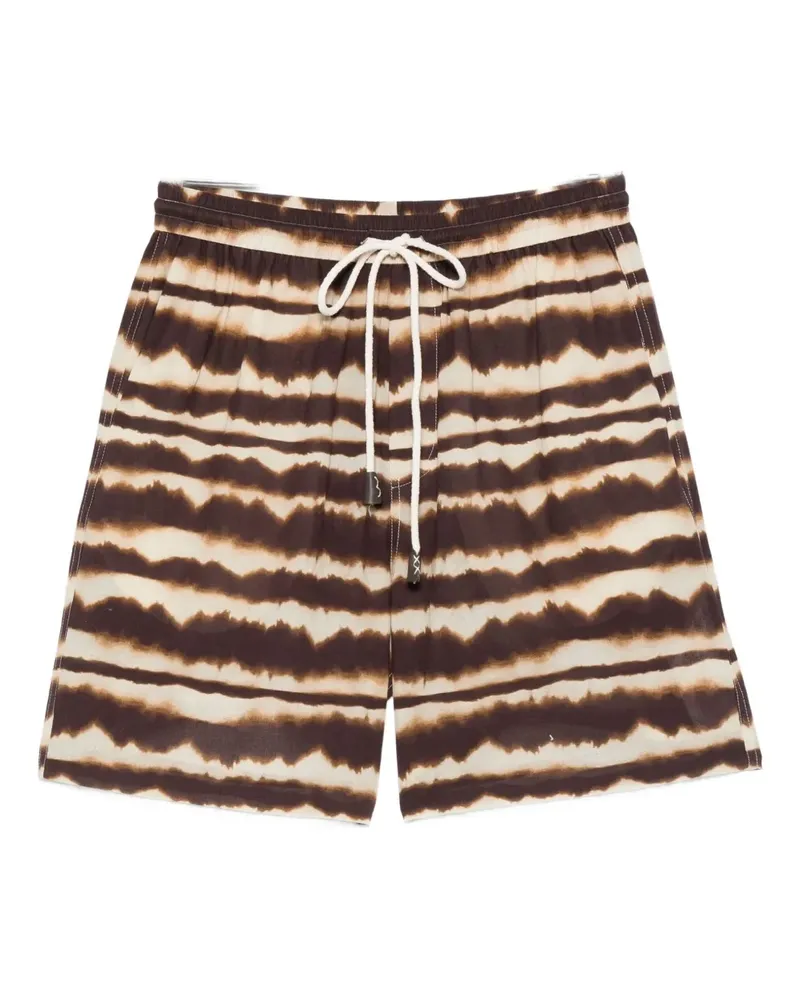 Nanushka Gestreifte Shorts mit Batikmuster - Braun Braun