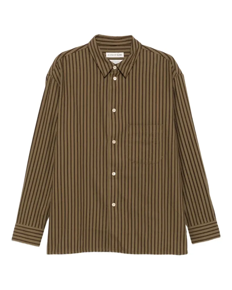 A Kind Of Guise Gestreiftes Gusto Hemd - Braun Braun