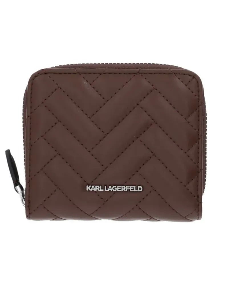 Karl Lagerfeld quilted leather wallet - Braun Braun
