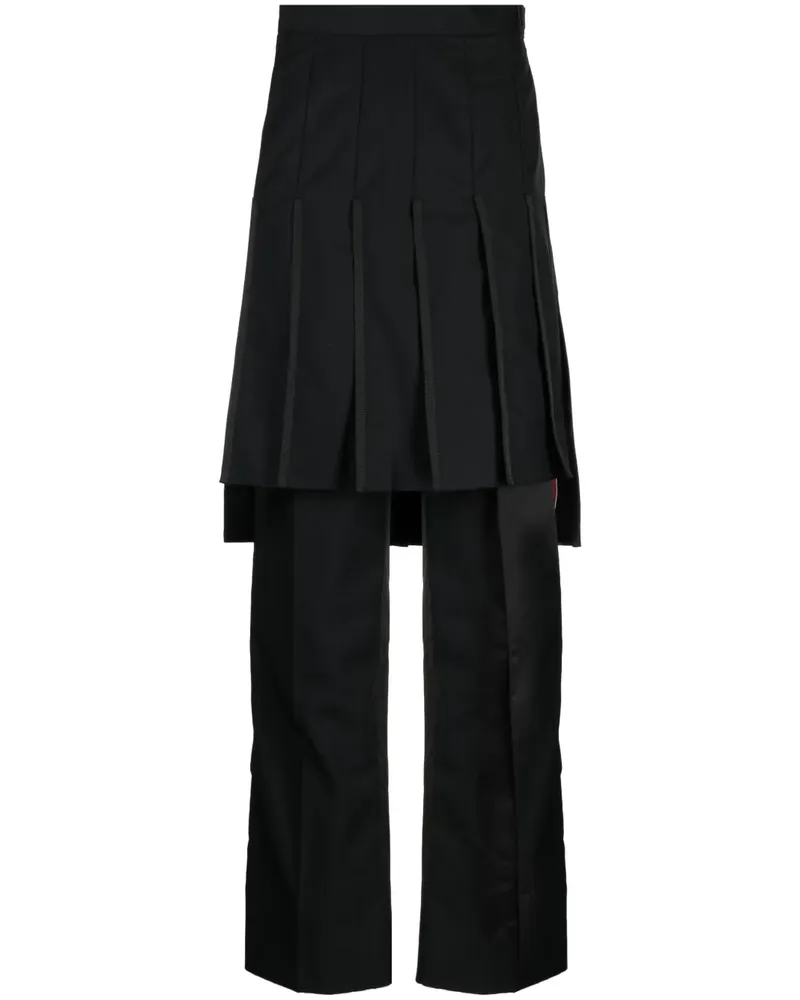 Thom Browne Super 120's Collage Hosenrock - Schwarz Schwarz