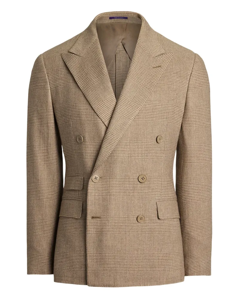 Ralph Lauren Doppelreihiger Anzug mit Karo - Nude Nude